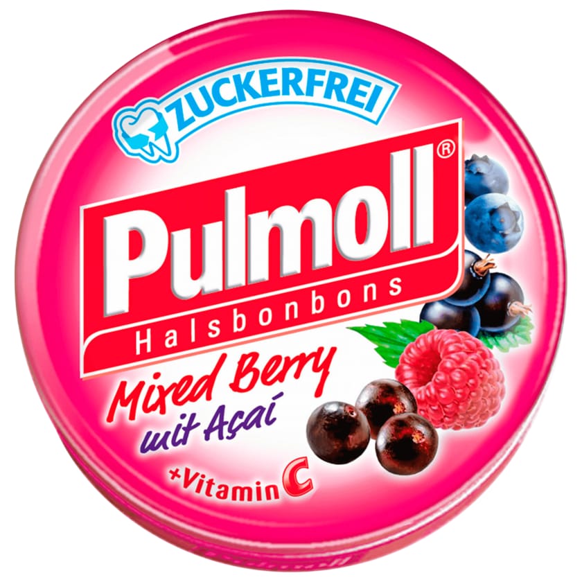 Pulmoll Halsbonbons Mixed Berry mit Açai zuckerfrei 50g